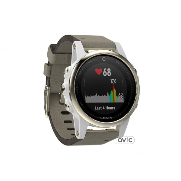 Смарт-часы Garmin Fenix 5S Champagne Sapphire with Gray Suede Band (010-01685-12)