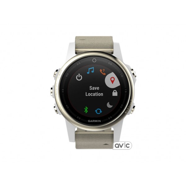 Смарт-часы Garmin Fenix 5S Champagne Sapphire with Gray Suede Band (010-01685-12)