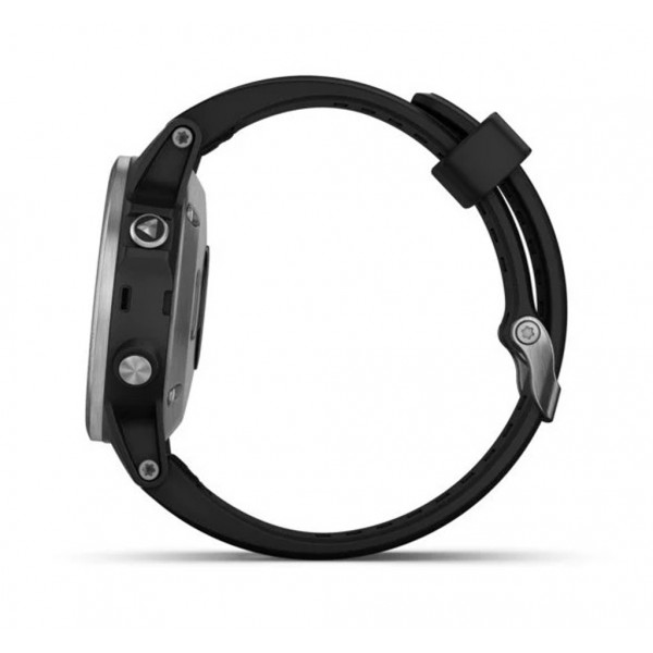 Смарт-часы Garmin Fenix 5S Plus Sapphire Silver with Black Band (010-01987-21)