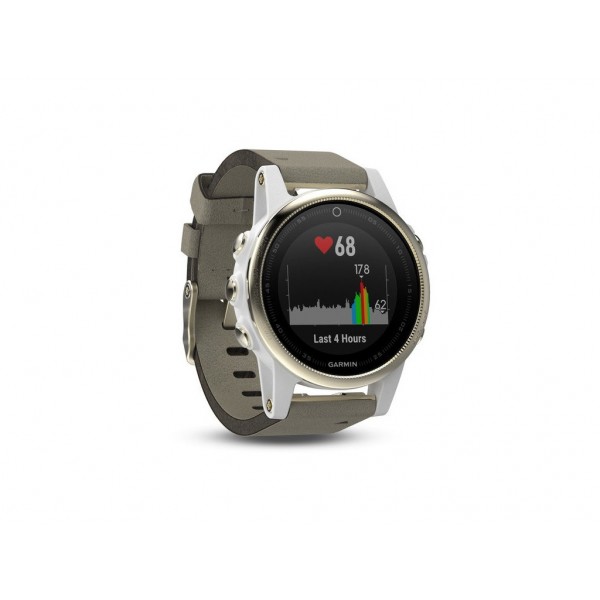 Смарт-часы Garmin fenix 5s Sapphire Champagne with Suede Band (010-01685-13)