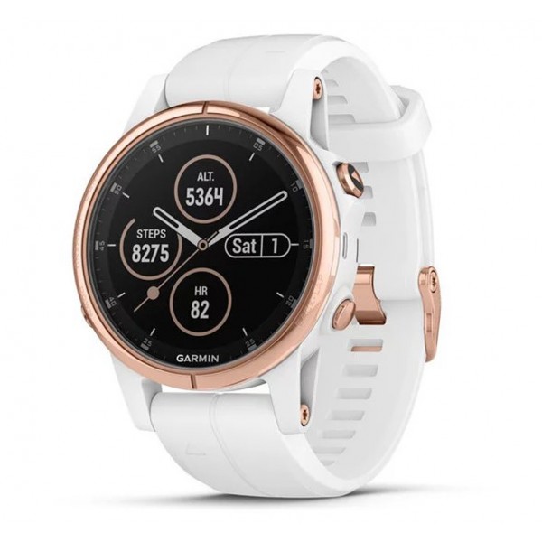 Смарт-часы Garmin Fenix 5S Plus Sapphire Rose Gold-tone with Carrara White Band (010-01987-07)