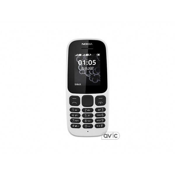 Мобильный телефон Nokia 105 Dual Sim New White (A00028316)