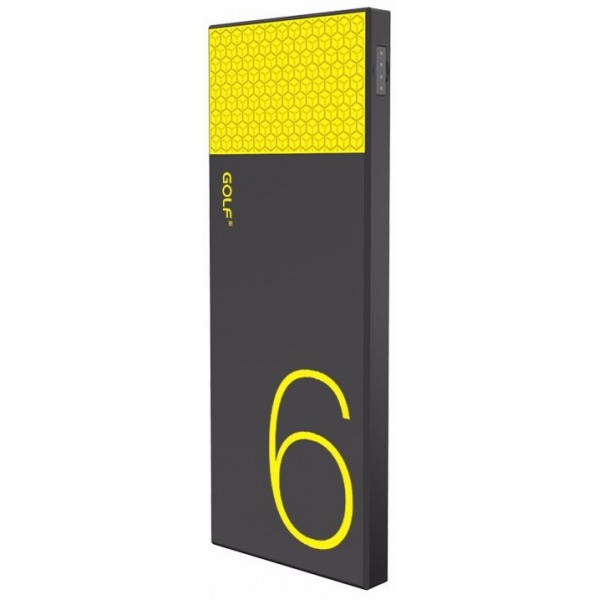 Power Bank GOLF 6000 mAh Hive6 2.1A Li-pol Black/Yellow