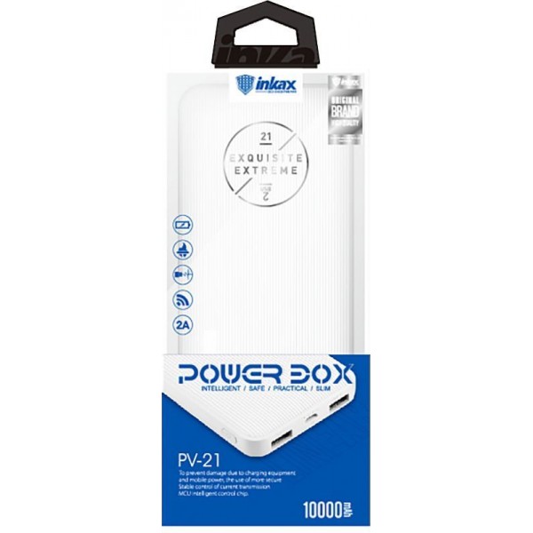 Power Bank INKAX 10000 mAh PV-21 3.1A Li-Pol White