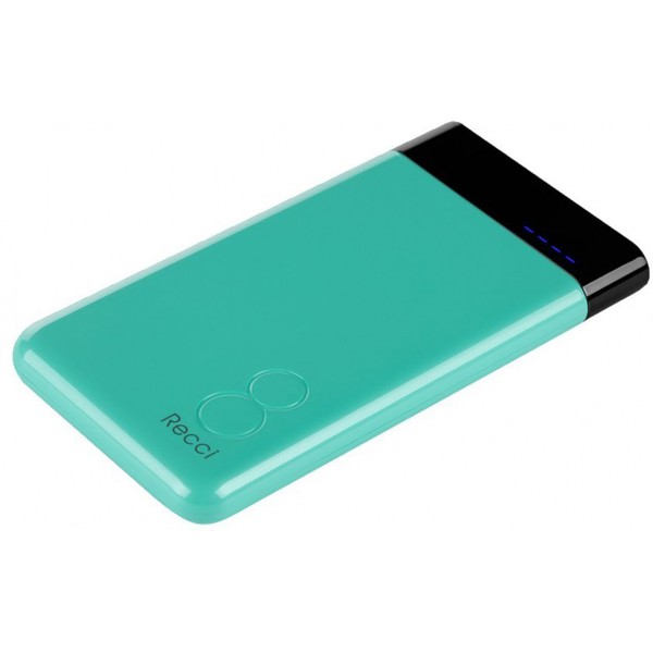 Power Bank Recci RE-8000 Eight Power IQ 1A/2,1А Li-Pol 8000 mAh Green