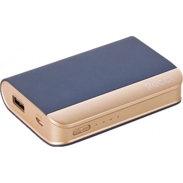 Power Bank Recci RE-7500 Elegant Power IQ 2,1А Li-Pol 7500 mAh Dark Blue