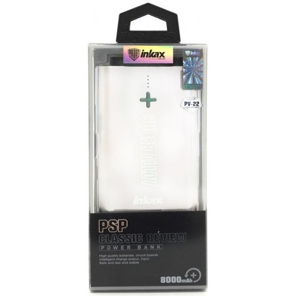 Power Bank INKAX 8000 mAh PV-22 3.1A Li-Pol White