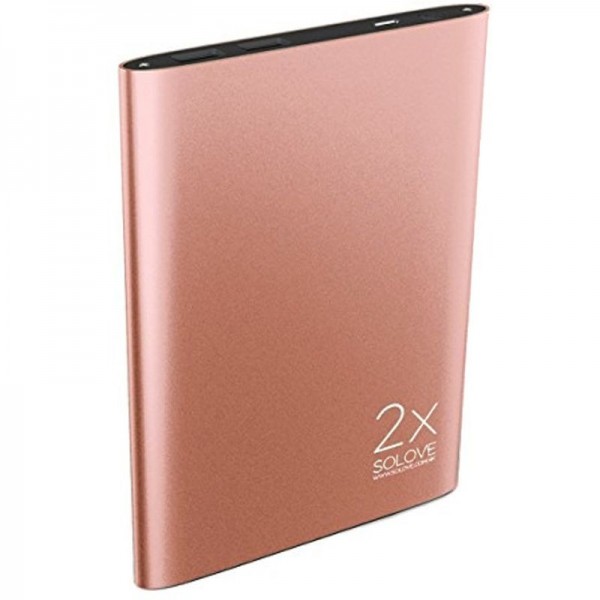 Power Bank Solove A8 Portable Metallic 20000mAh Rose Gold