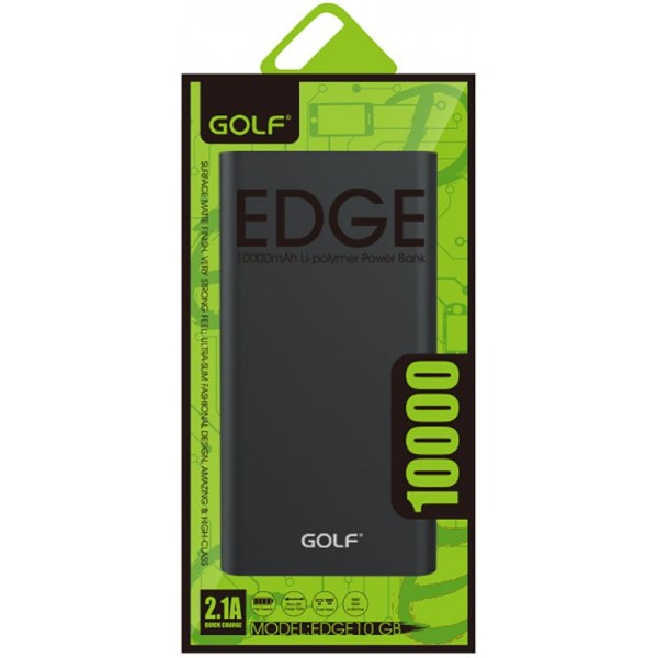 Power Bank GOLF 10000 mAh Edge 10 Li-pol Black