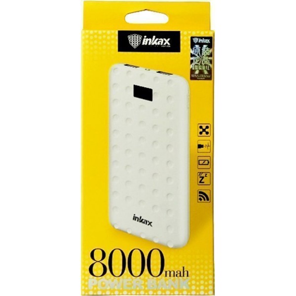 Power Bank INKAX 8000 mAh PV-12 3.1A Li-Pol White