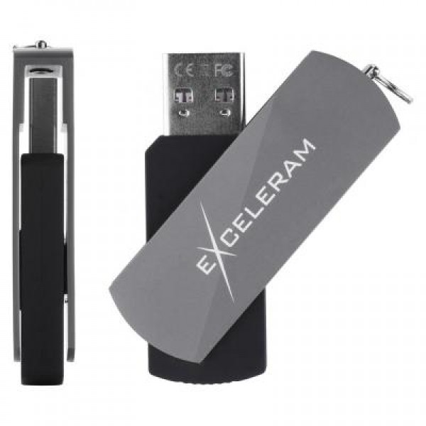 Флешка eXceleram 64GB P2 Series Gray/Black USB 2.0 (EXP2U2GB64)