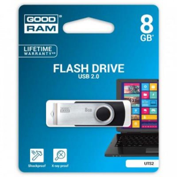 Флешка GOODRAM 8GB Twister Black USB 2.0 (UTS2-0080K0R11)