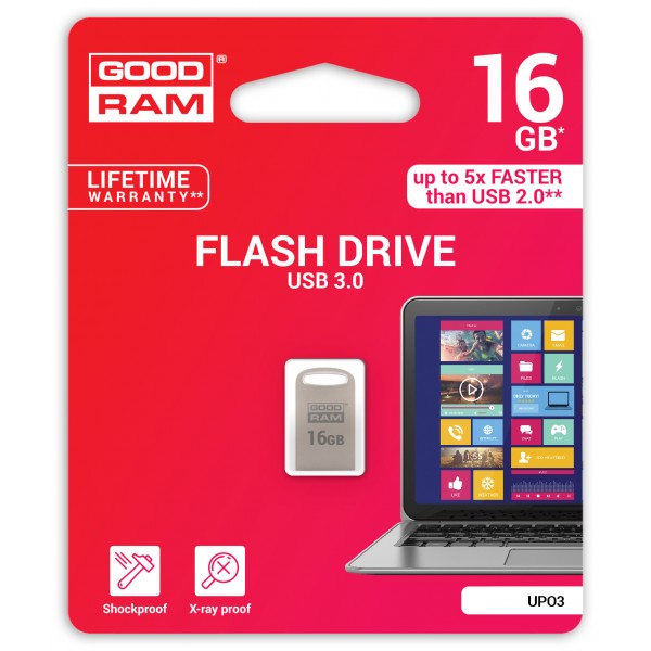 Флешка USB3.0 16GB GOODRAM UPO3 (Point) Silver (UPO3-0160S0R11)