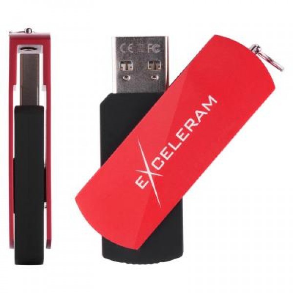 Флешка eXceleram 64GB P2 Series Red/Black USB 2.0 (EXP2U2REB64)