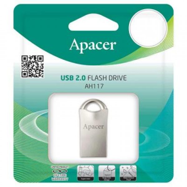 Флешка Apacer 32GB AH117 Silver USB 2.0 (AP32GAH117S-1)