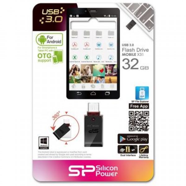 Флешка Silicon Power 32GB Mobile X31 USB 3.0 (SP032GBUF3X31V1K)