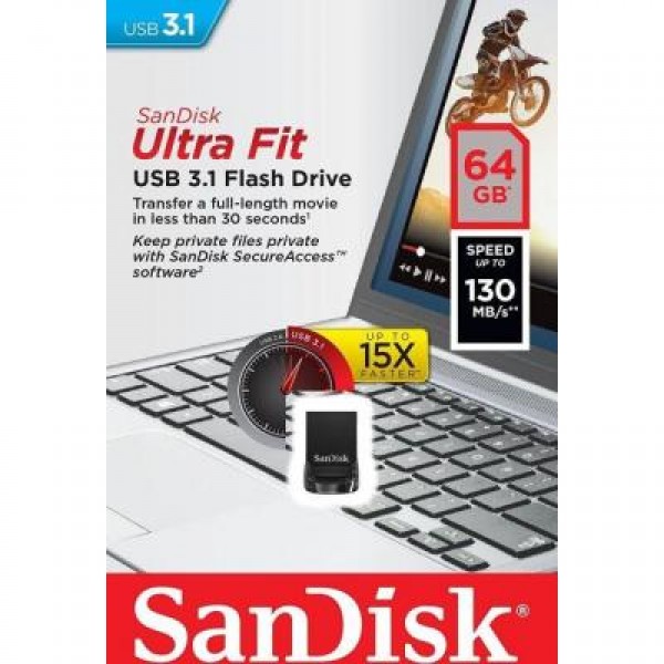 Флешка SanDisk 64GB Ultra Fit USB 3.1 (SDCZ430-064G-G46)