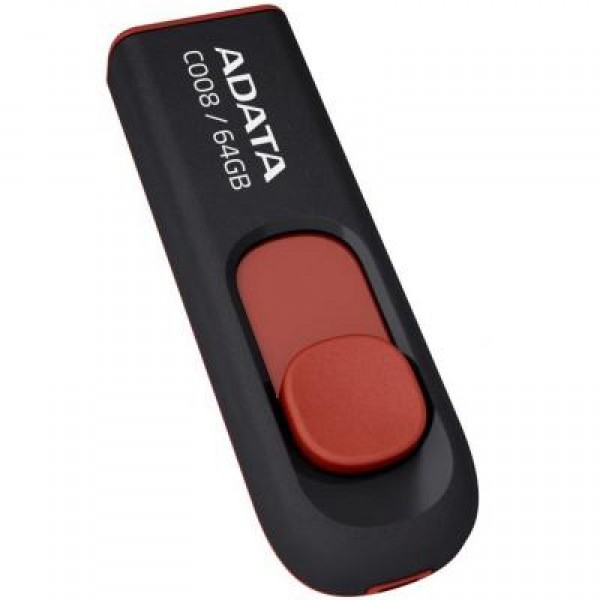 Флешка A-DATA 64GB C008 Black+Red USB 2.0 (AC008-64G-RKD)