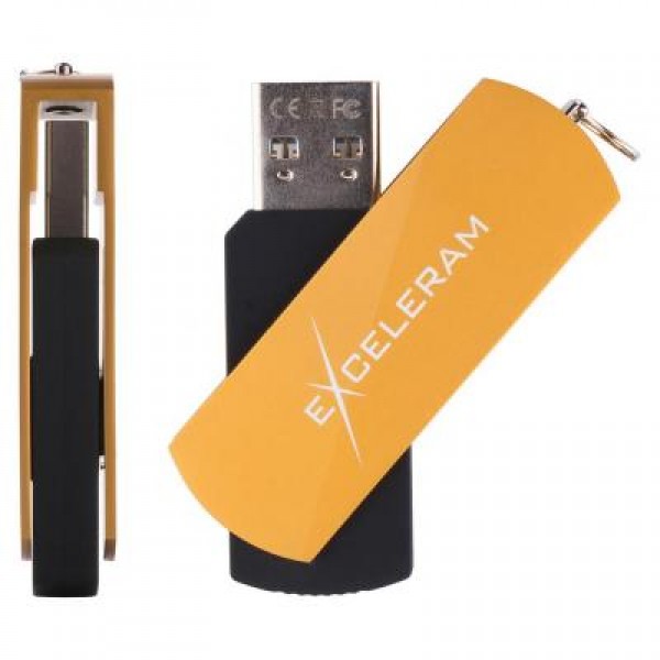 Флешка eXceleram 32GB P2 Series Gold/Black USB 2.0 (EXP2U2GOB32)