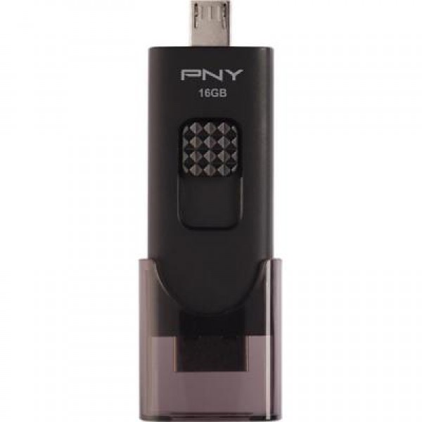 Флешка PNY 16GB Duo-Link For Android Black USB 3.0/microUSB (FD16GOTGX30K-EF)