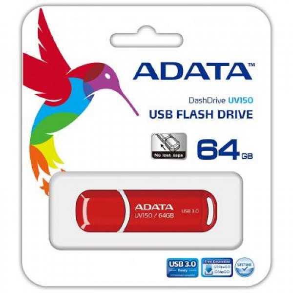 Флешка A-DATA 64GB UV150 Red USB 3.0 (AUV150-64G-RRD)