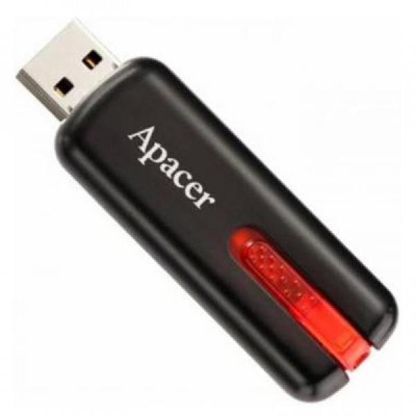 Флешка 64GB AH326 Black RP USB2.0 Apacer (AP64GAH326B-1)