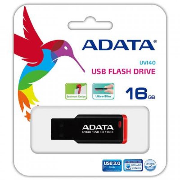 Флешка A-DATA 16GB UV140 Black+Red USB 3.0 (AUV140-16G-RKD)