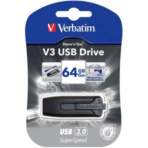 Флешка Verbatim 64GB Store n Go Grey USB 3.0 (49174)