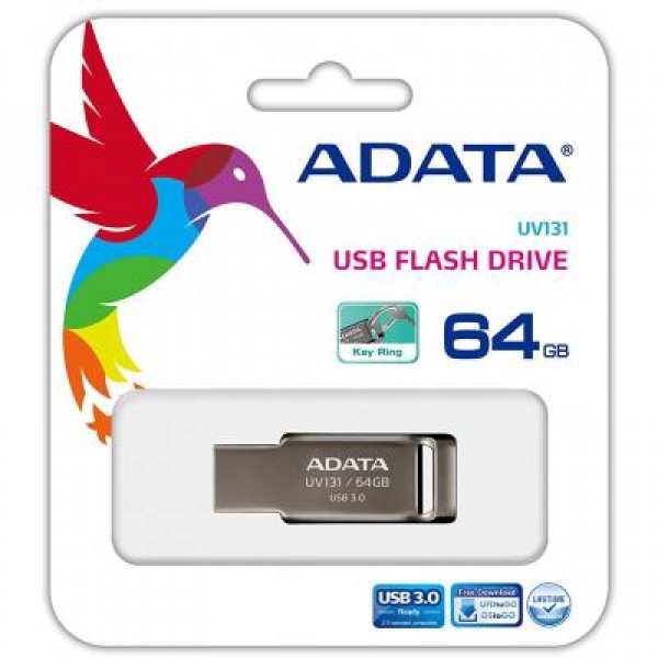 Флешка ADATA 64GB UV131 Metallic USB 3.0 (AUV131-64G-RGY)