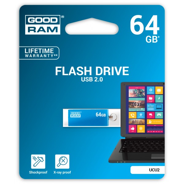 Флешка USB 64GB GOODRAM UCU2 (Cube) Blue (UCU2-0640B0R11)