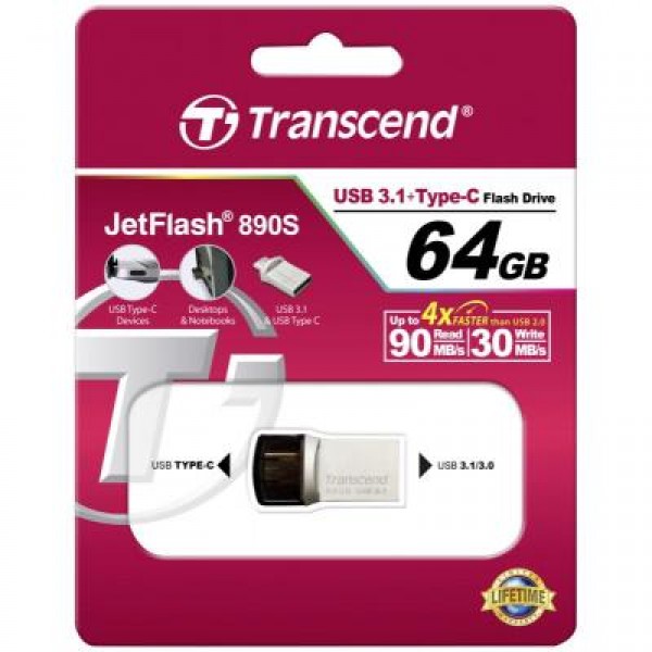 Флешка Transcend 64GB JetFlash 890S USB 3.1 (TS64GJF890S)