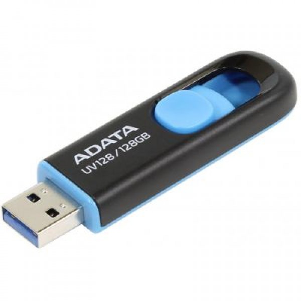 Флешка ADATA 128GB UV128 Black/Blue USB 3.1 (AUV128-128G-RBE)