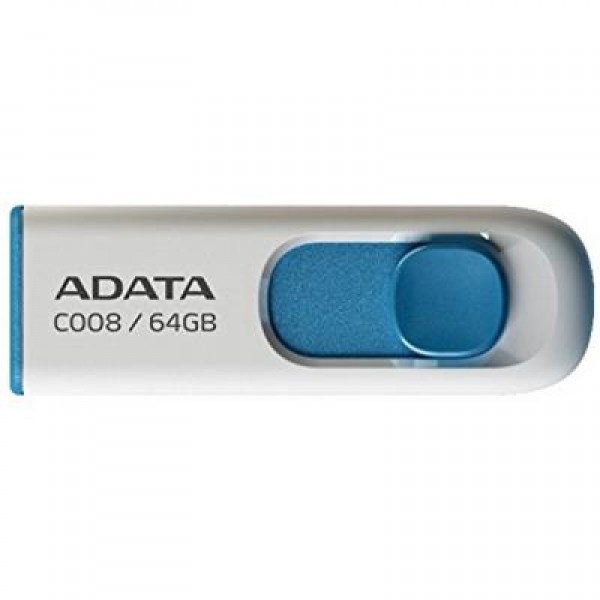 Флешка A-DATA 64GB C008 White+Blue USB 2.0 (AC008-64G-RWE)