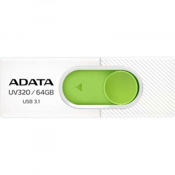 Флешка A-DATA 64GB UV320 White/Green USB 3.1 (AUV320-64G-RWHGN)