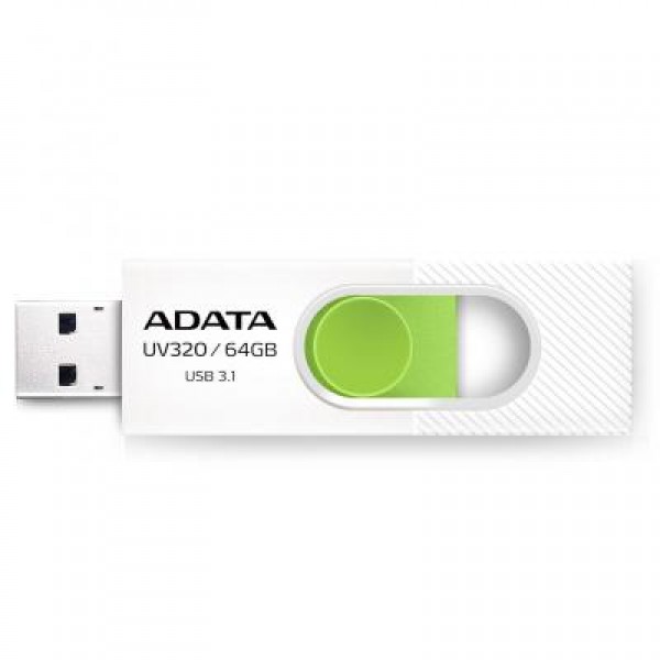 Флешка A-DATA 64GB UV320 White/Green USB 3.1 (AUV320-64G-RWHGN)