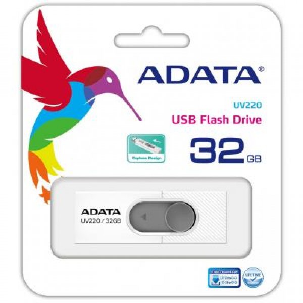 Флешка A-DATA 32GB UV220 White/Gray USB 2.0 (AUV220-32G-RWHGY)