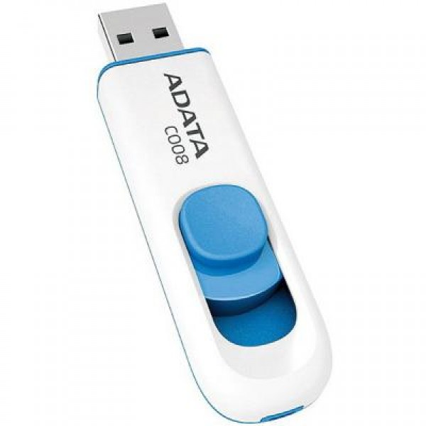 Флешка A-DATA 64GB C008 White+Blue USB 2.0 (AC008-64G-RWE)