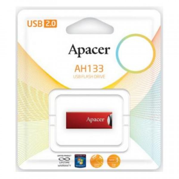 Флешка 16GB AH133 Red RP USB2.0 Apacer (AP16GAH133R-1)