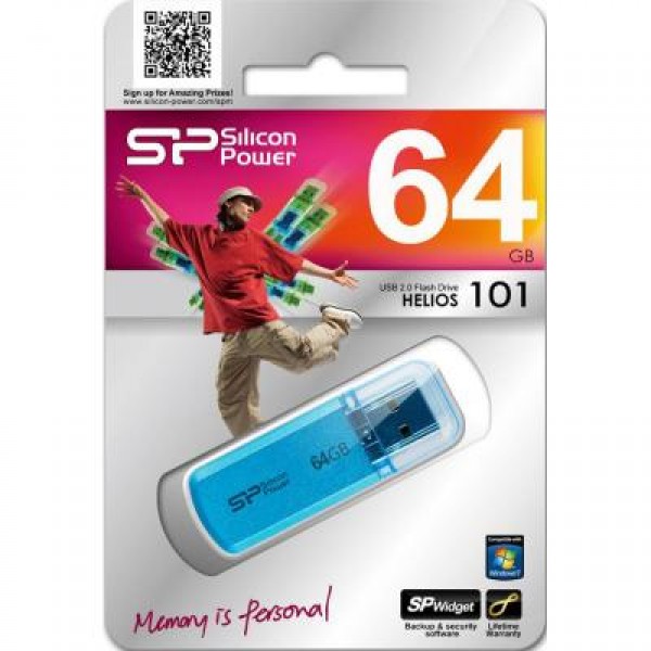 Флешка Silicon Power 64GB Helios 101 Blue USB 2.0 (SP064GBUF2101V1B)