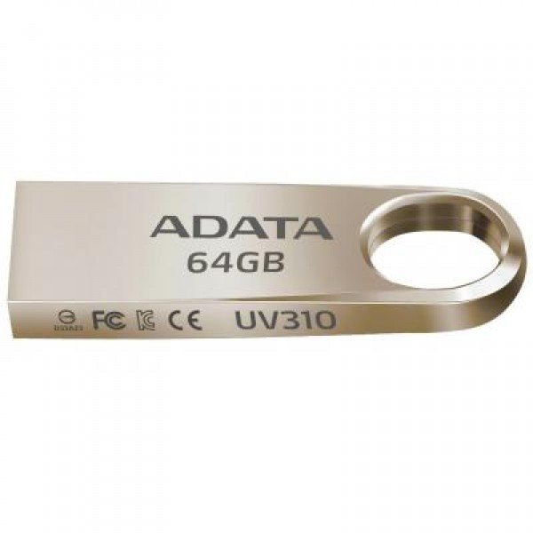 Флешка A-DATA 64GB UV310 Golden USB 3.1 (AUV310-64G-RGD)