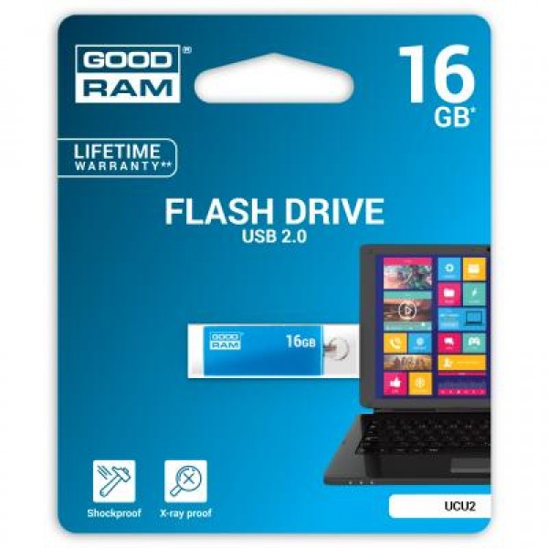 Флешка GOODRAM 16GB UCU2 Cube Blue USB 2.0 (UCU2-0160B0R11)