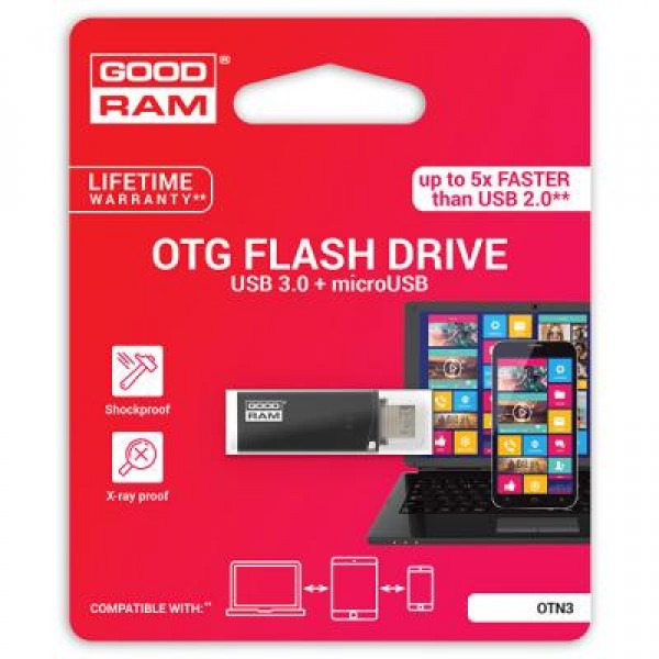 Флешка GOODRAM 32GB OTN3 (Twin) Black OTG USB 3.0 (OTN3-0320K0R11)