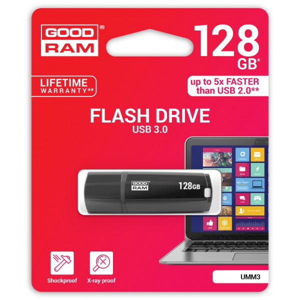 Флешка USB3.0 128GB GOODRAM UMM3 (Mimic) Black (UMM3-1280K0R11)