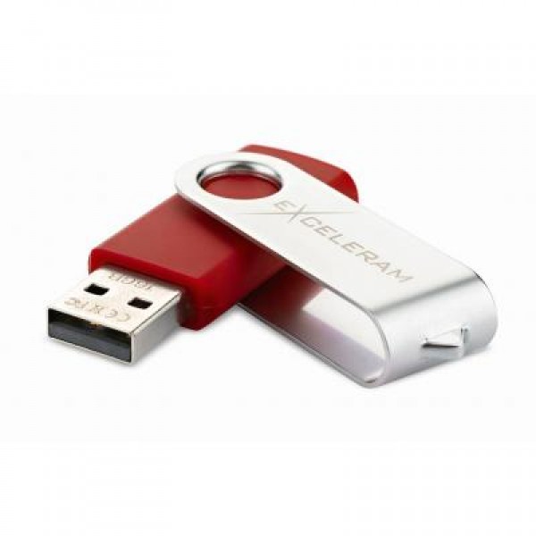 Флешка eXceleram 16GB P1 Series Silver/Red USB 2.0 (EXP1U2SIRE16)