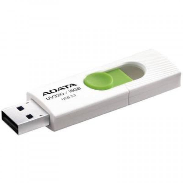 Флешка A-DATA 16GB UV320 White/Green USB 3.1 (AUV320-16G-RWHGN)