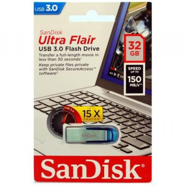 Флешка SANDISK 32GB Ultra Flair Blue USB 3.0 (SDCZ73-032G-G46B)