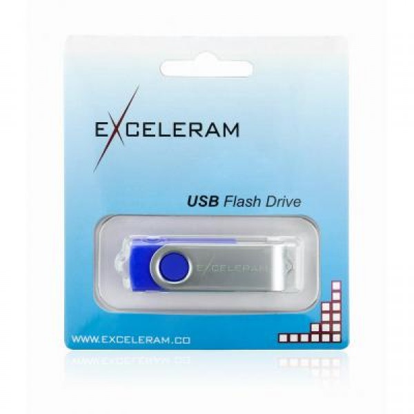 Флешка eXceleram 16GB P1 Series Silver/Blue USB 2.0 (EXP1U2SIBL16)