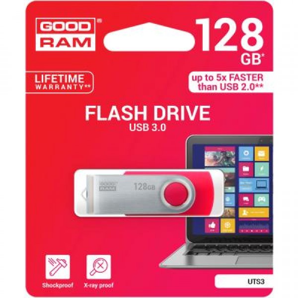 Флешка GOODRAM 128GB UTS3 Twister Red USB 3.0 (UTS3-1280R0R11)