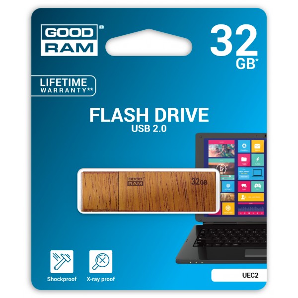 Флешка USB 32GB GOODRAM UEC2 (Eco) Brown (UEC2-0320N0R11)