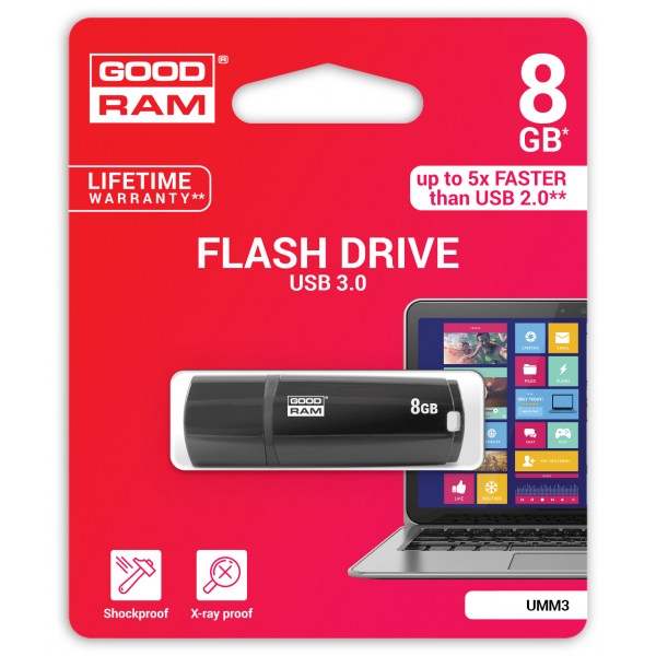 Флешка USB3.0 8GB GOODRAM UMM3 (Mimic) Black (UMM3-0080K0R11)